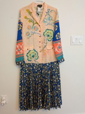 Saloni Floral Print Drop Waist Dress